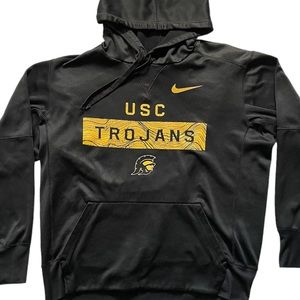 NIKE USC Trojans Mens Medium Hoodie Black Long Sleeve Pullover Activewear